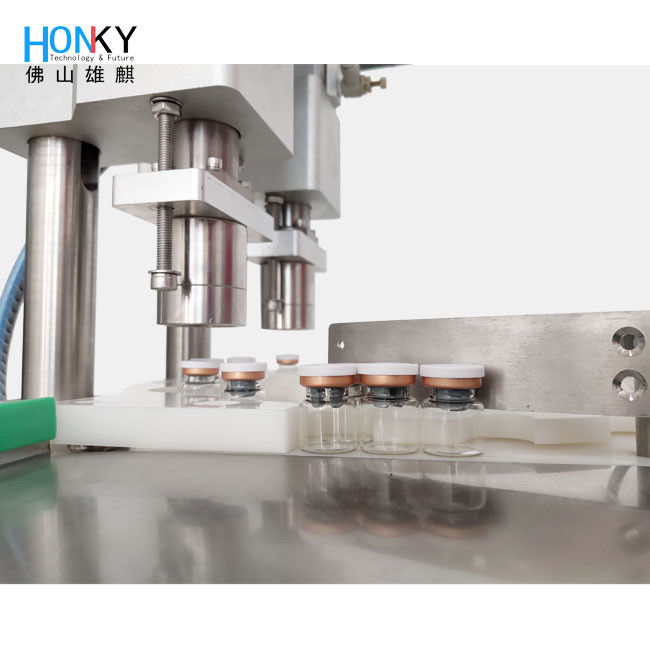 Máquina de Crimpagem de Frascos de 5ml Automática de Mesa com Cabeça Dupla para Envasamento de Pó Liofilizado Congelado