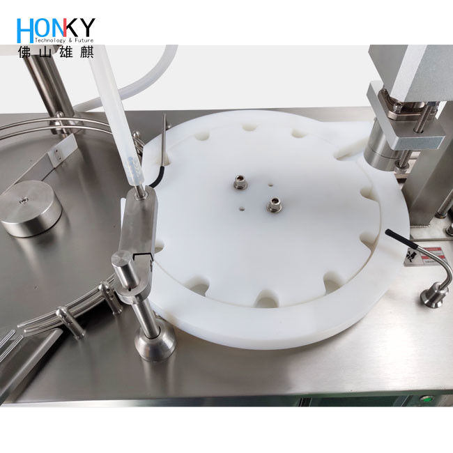 Máquina semi- automática de preenchimento e tampa de frasco para frasco de 3 ml de essência com cabeça de enxaguante