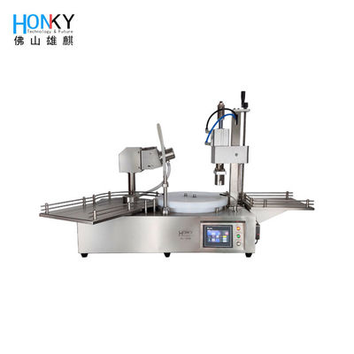 Máquina automática de enchimento e tampa de frasco de vidro de 30 ml com função de tampa de compressão para enchimento e tampa do frasco