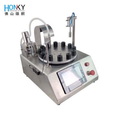 Máquina de enchimento de frasco de amostra de perfume semiautomática de escritório com alta precisão de enchimento para enchimento de perfume líquido